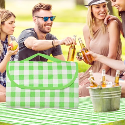 faltbare picknickmatte 200x200cm wasserdicht für 9-10 personen grün, zituzy