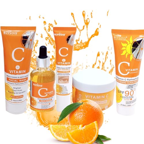 vitamin c hautpflege set 5teilig für teenagermädchen - geschenkset mit serum und creme