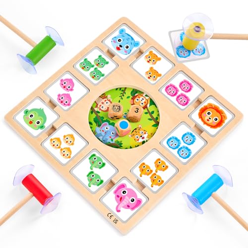 montessori spiel aus holz, brettspiel für kinder ab 4 jahre, 2-4 spieler