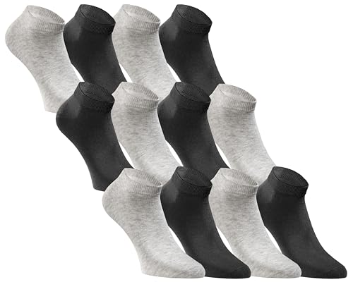 jack & jones sneaker socken 12er set baumwolle schwarz grau für herren und damen gr. 35-38