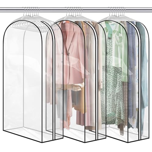 garment bag dirxvmc 3er pack transparent mit reißverschluss 110 x 60 x 25 cm