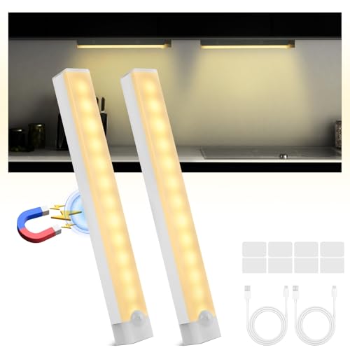 vfandv nachtlicht mit bewegungsmelder, 20cm led unterbauleuchte dimmbar für schrank treppen korridor