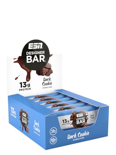 esn designer bar box dark cookie 12 x 45 g proteinriegel snack