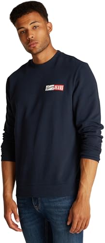 tommy jeans sweatshirt herren entry graphic blau rundhalsausschnitt xx-large