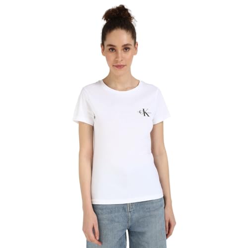calvin klein damen t-shirts kurzarm 2er pack rundhalsausschnitt mehrfarbig L