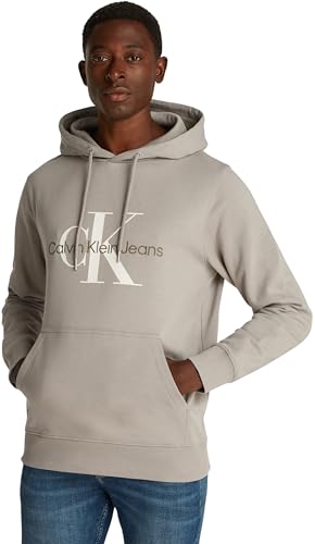 calvin klein hoodie herren grau baumwolle seasonal monologo regular s