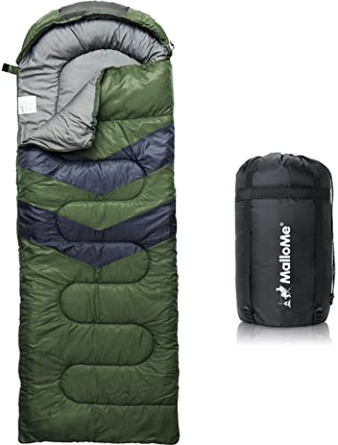 malloMe sleeping bag für erwachsene und kinder, camping, winter, leicht, warm, tragbar