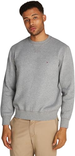 tommy hilfiger sweatshirt herren fleece crew neck grau regular fit m