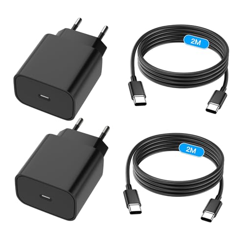 usb c ladegerät 25w 2er pack mit 2m ladekabel für samsung galaxy s24 s23 s22 s21