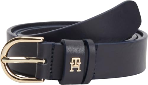 Tommy Hilfiger Damen Ledergürtel 2,5 cm Blau (Space Blue), 85 cm