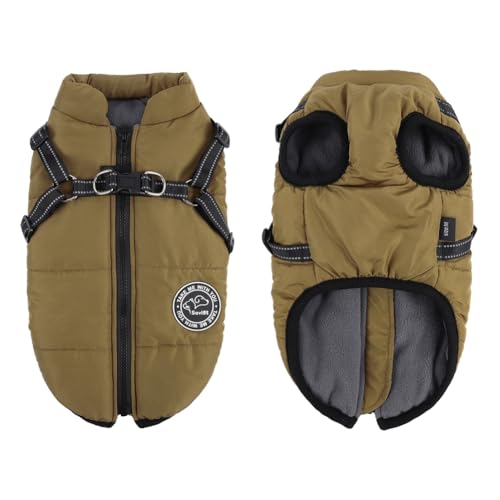 Savlot hundejacke winter, hundemantel für skifahren, ärmellose baumwolle weste mit brustgurt