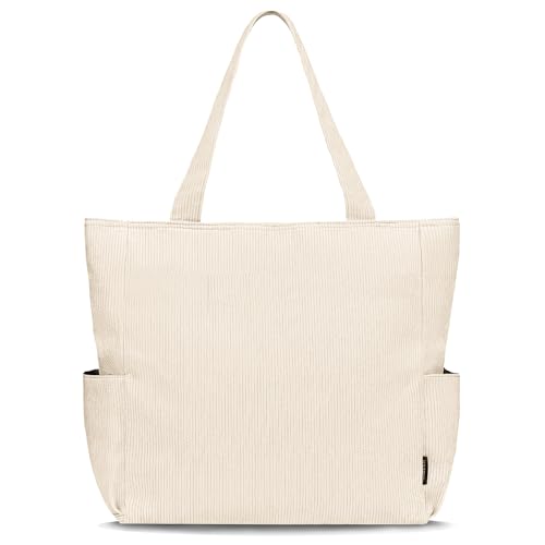 cordury tote bag von homespon große umhängetasche mit reißverschluss für reisen, sport