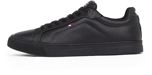 tommy hilfiger herren sneaker court essential leder schwarz 41