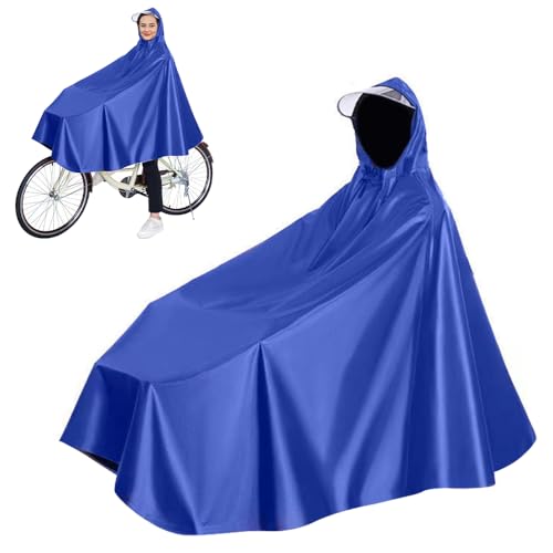 caerdgo regenponcho fahrrad wasserdicht blau lang wiederverwendbar oxford-stoff 128cm 110cm 141cm