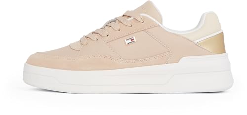 tommy hilfiger damen sneaker basketball metallic schuhe beige misty blush 39
