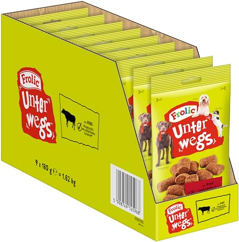 FROLIC hundesnacks rind 9x180g im beutel für unterwegs