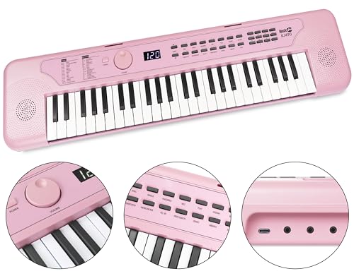 Produktbild: rockjam 49-tasten tastatur usb klavier babyrosa