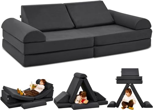 jela kindersofa spielsofa schaumstoff kindercouch dunkelgrau indoor spielplatz