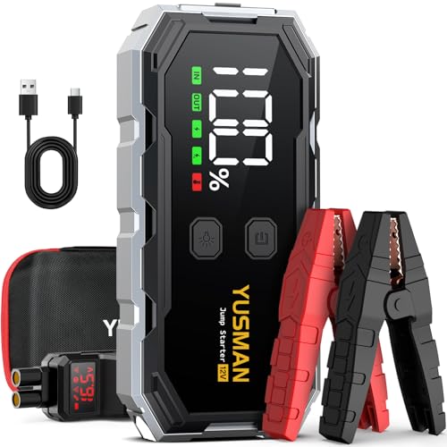 YUSMAN starthilfe powerbank 5000A 12V für autos und 10L diesel, tragbar mit lcd-display