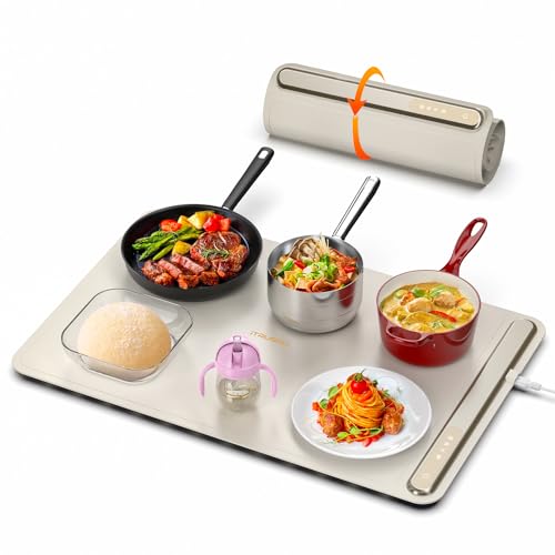 iTRUSOU food warming plate mit temperaturregelung, tragbar, faltbar, nano-silikon