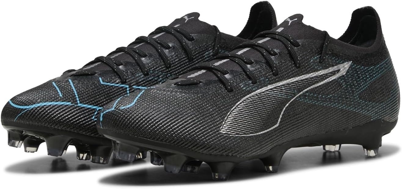 Produktbild: Puma Ultra 5 PRO FG/AG Unisex Fußballschuh Schwarz Silber Aquablau