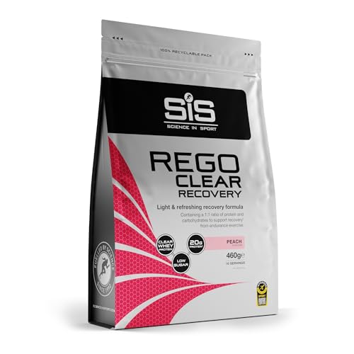 science in sport rego clear isolate pulver 460g pfirsich regenerationsdrink mit kohlenhydraten und proteinen