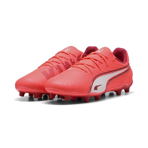 puma kinder fußballschuh king match fg/ag jr, glowing red/puma white, 28 eu