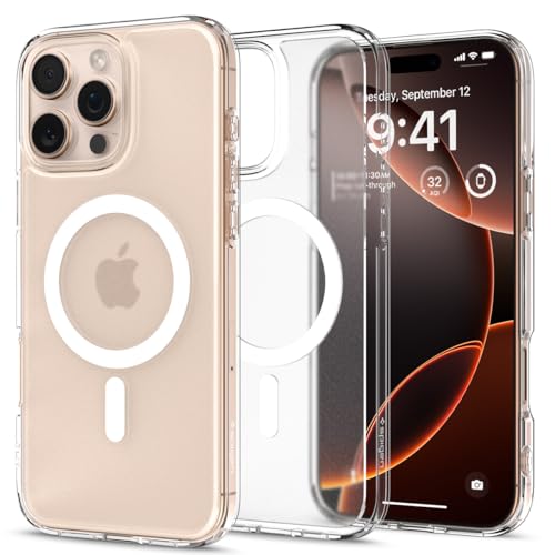 spigen hülle für iphone 16 pro max ultra hybrid magfit case kompatibel mit magsafe, frost clear