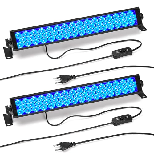 72W led schwarzlichtleisten set von anpro mit 3 fluoreszenzbändern für glow-party