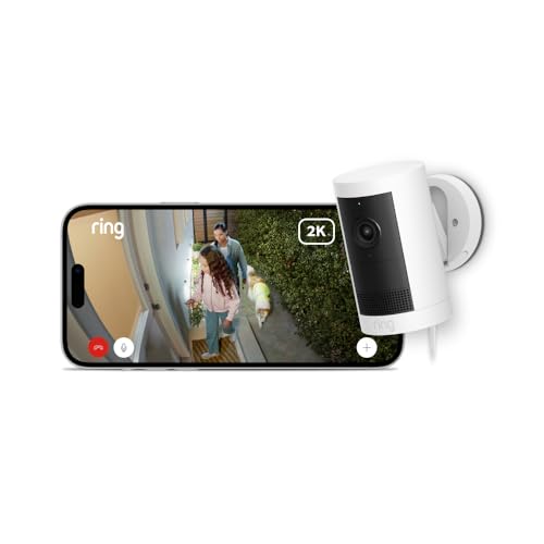 ring außenkamera plus 2K-video kabellose überwachungskamera mit netzstecker