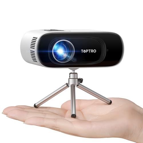 mini beamer full hd 1080p, tragbarer projektor mit wifi bluetooth, toptro 15000 lumens