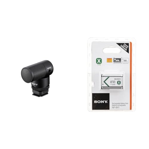 sony ecm-g1 shotgun mikrofon schwarz, np-bx1 li-ion akku 1240 mAh für cyber-shot