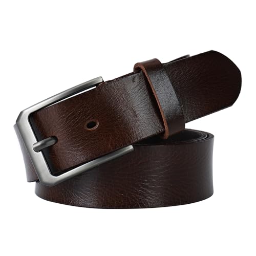 CALIYO ledergürtel herren rindsleder jeansgürtel metall retro 3.8cm breit kürzbar