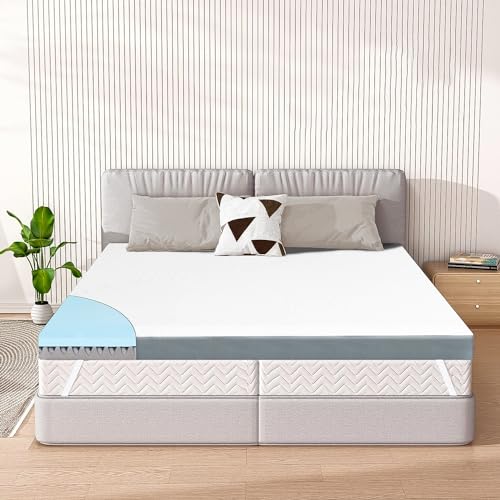 gelschaum matratzentopper 180x200cm, 8cm höhe, atmungsaktiv für bett, boxspringbett, schlafsofa