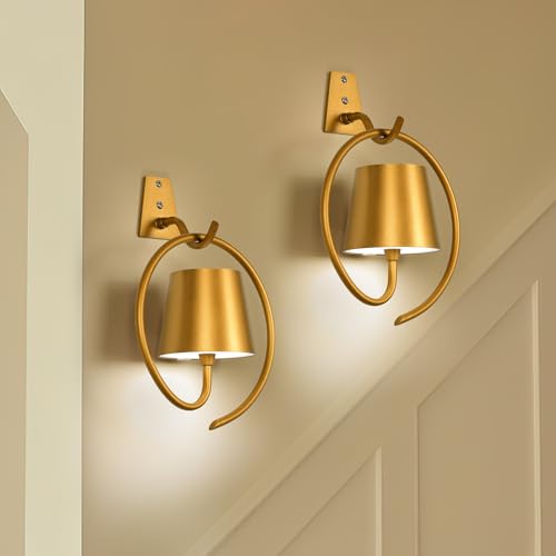 faithorse wandleuchte innen 2 stück akku wandleuchte kabellos led 3 farbtemperaturen gold