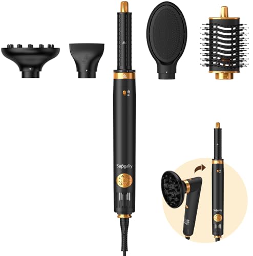 hairstyler set supgaliy 5 in 1, ionen haartrockner, lockenstab, glättbürste, diffusor