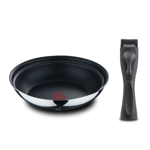 Produktbild: bratpfannen set 3 stück bergner 24 26 cm edelstahl antihaftbeschichtung abnehmbarer griff