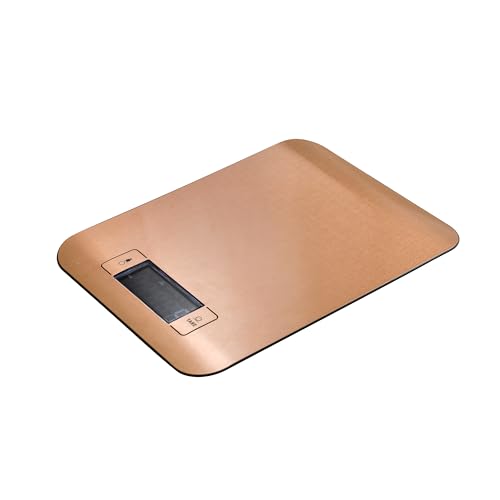 bergner copper küchenwaage 0-5 kg mit lcd-anzeige, edelstahl, 1 g genauigkeit