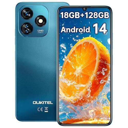 oukitel c51 smartphone 18gb 128gb dual sim 6.8 zoll 90hz android 13 5150mah blau