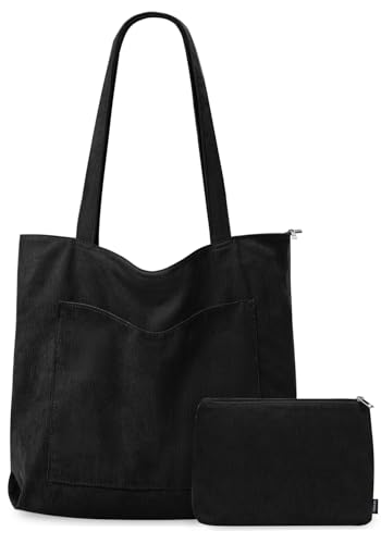 GASSDA handtasche damen groß shopper tote bag mit reißverschluss schwarz