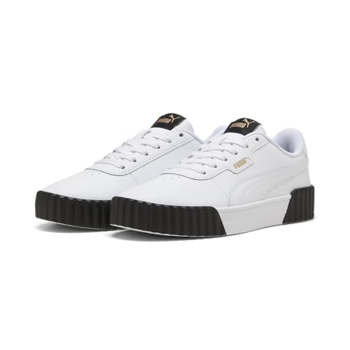 puma damen sneaker carina 3.0 weiß gold schwarz, 40 eu