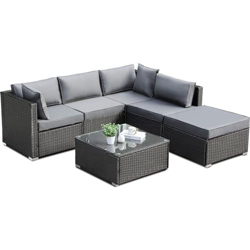 Polyrattan gartenmöbel set 6-teilig von liferun, stapelbar, wetterfest