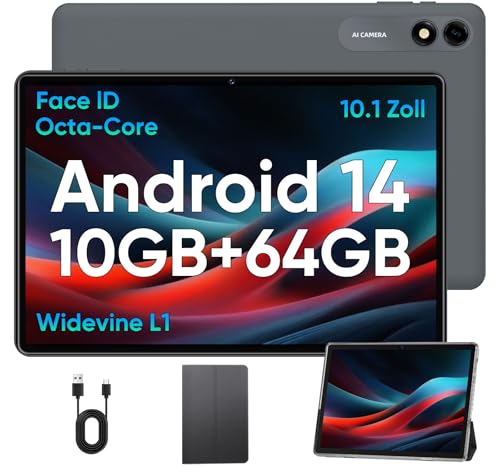 10 zoll tablet tuohaitime android 14 octa-core 10gb ram 64gb rom fhd touchscreen