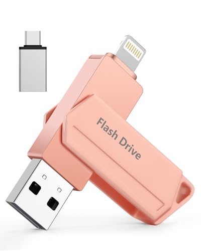 usb stick 512gb mfi zertifiziert 3 in 1 für iphone, ipad, android, mac - rosa