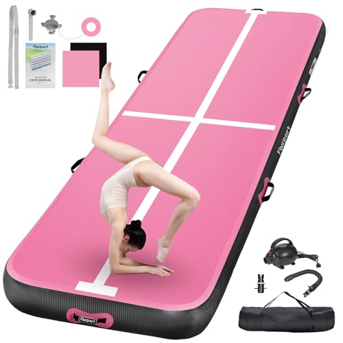fb sport airtrack matte 10-20 cm hoch, turnmatte mit luftpumpe, trainingsmatte für yoga, outdoor, zuhause