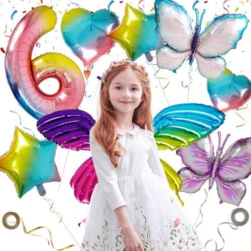 geburtstagsdeko mädchen 6 jahre mit flügel ballons von vinest, schmetterling ballons