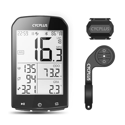 CYCPLUS GPS Fahrradcomputer kabellos, wasserdicht, ANT+ Bluetooth, 2,9 Zoll LCD