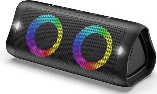 Produktbild: DONOW bluetooth lautsprecher 30W stereo sound, wasserdicht IPX5, 20h akku, schwarz