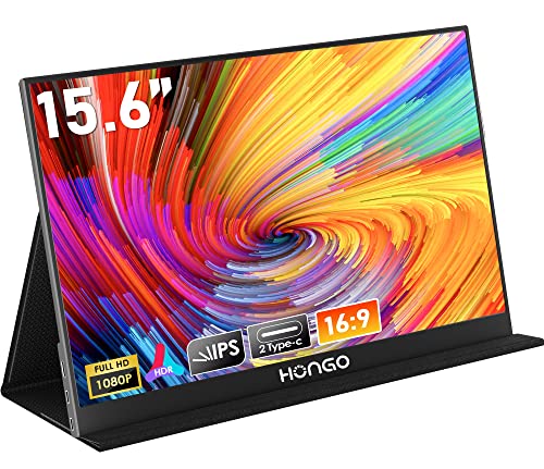 hongo 15.6 zoll portable monitor 1080p fhd ips mit lautsprechern und augenschutz