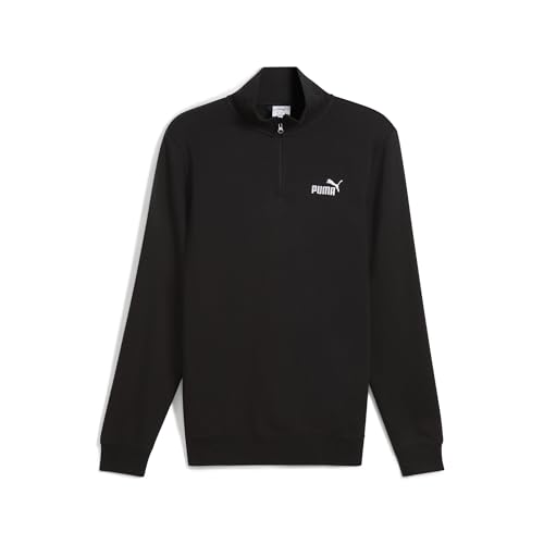 puma herren sweatshirt half-zip crew mit logo in schwarz